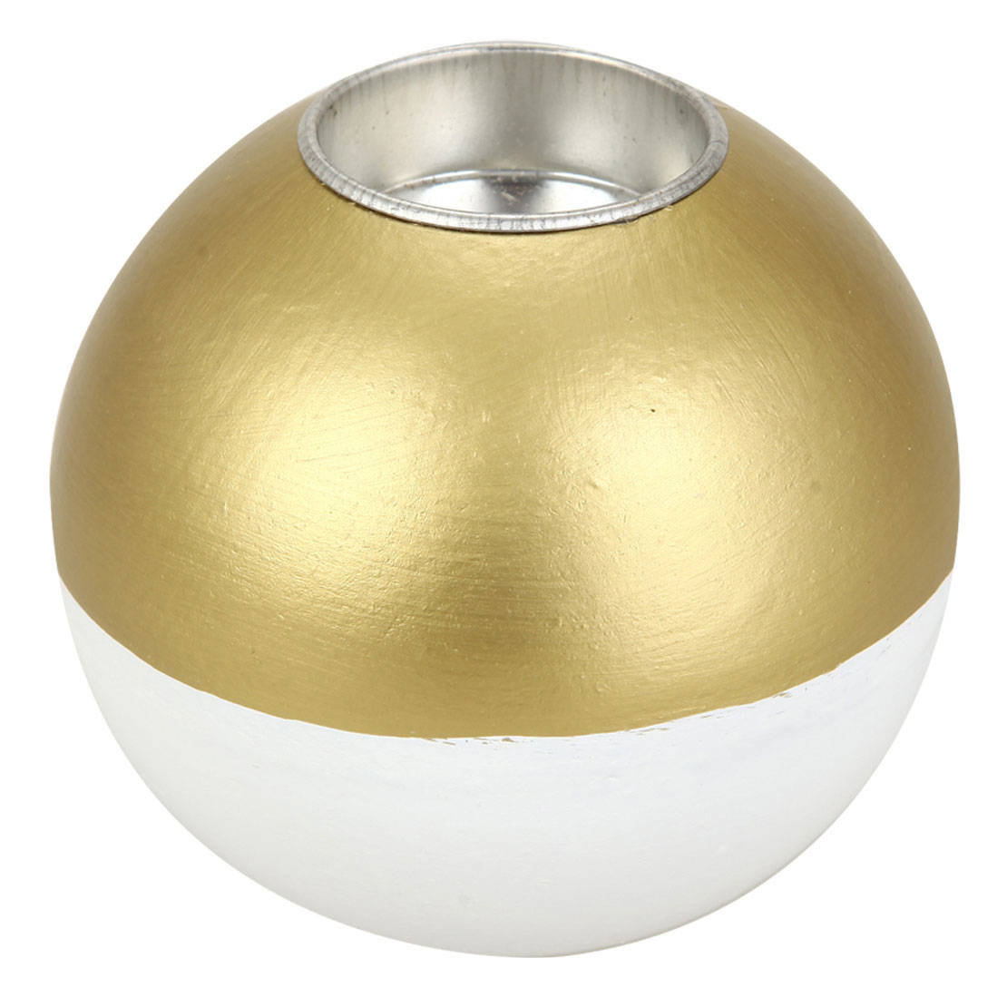 Drewniany Świecznik W Kształcie Kuli,  Ø 10Cm