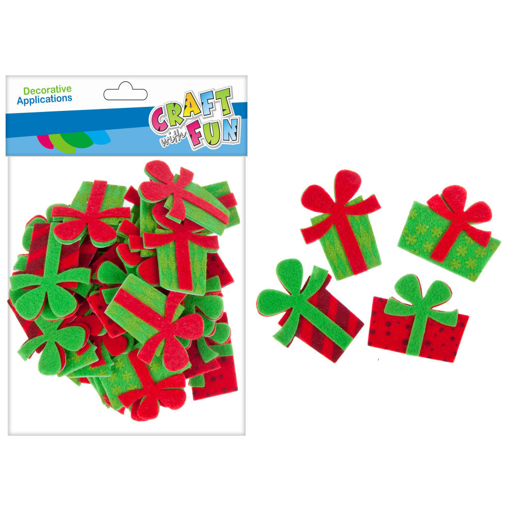 Craft with Fun Ozdoba dekoracyjna Filc Prezent samoprzylepna 30szt 12/288
