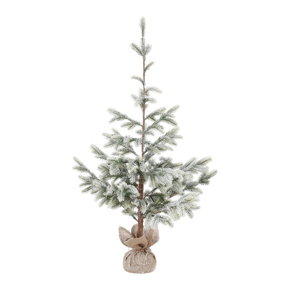Choinka ośnieżona 120 cm w worku jutowym VILLA ITALIA