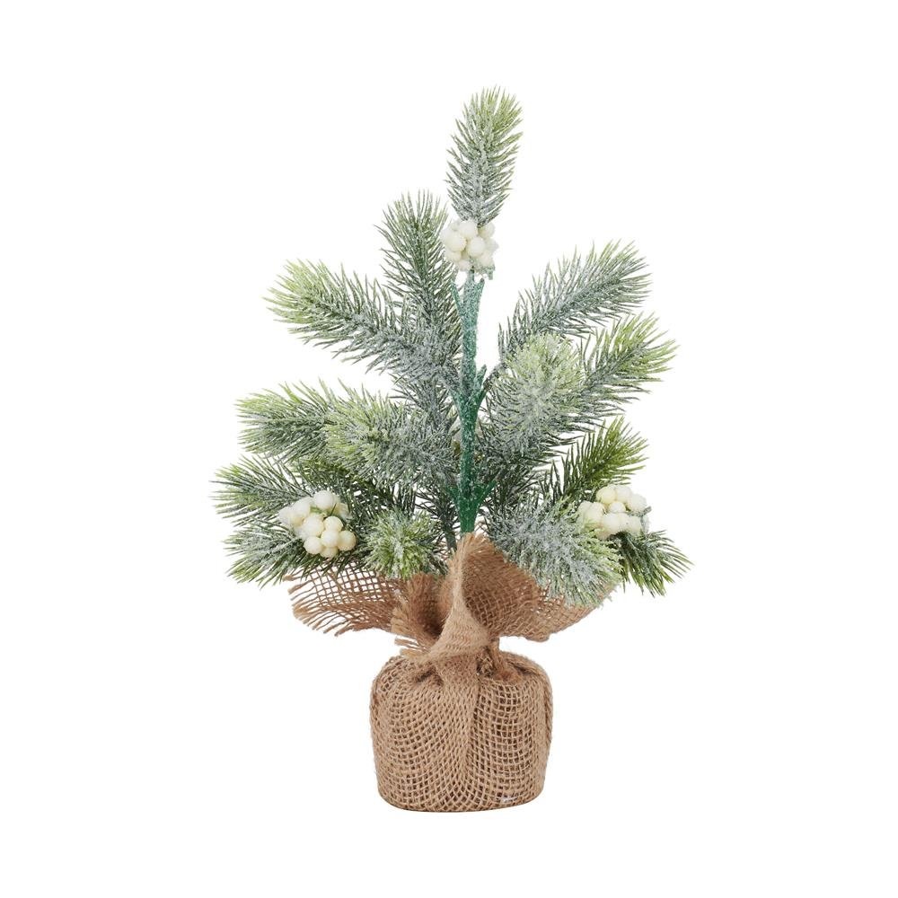Choinka ośnieżona 30 cm w worku jutowym VILLA ITALIA