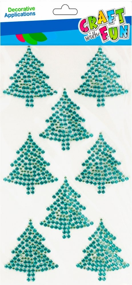 Craft With Fun, Ozdoba dekoracyjna samoprzylepna, Kryształki Choinka, 8 szt., 501450