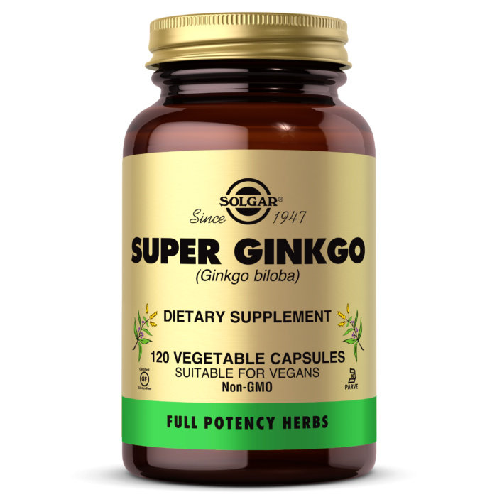 Solgar, Super Ginkgo Miłorząb Japoński, 120 kaps.