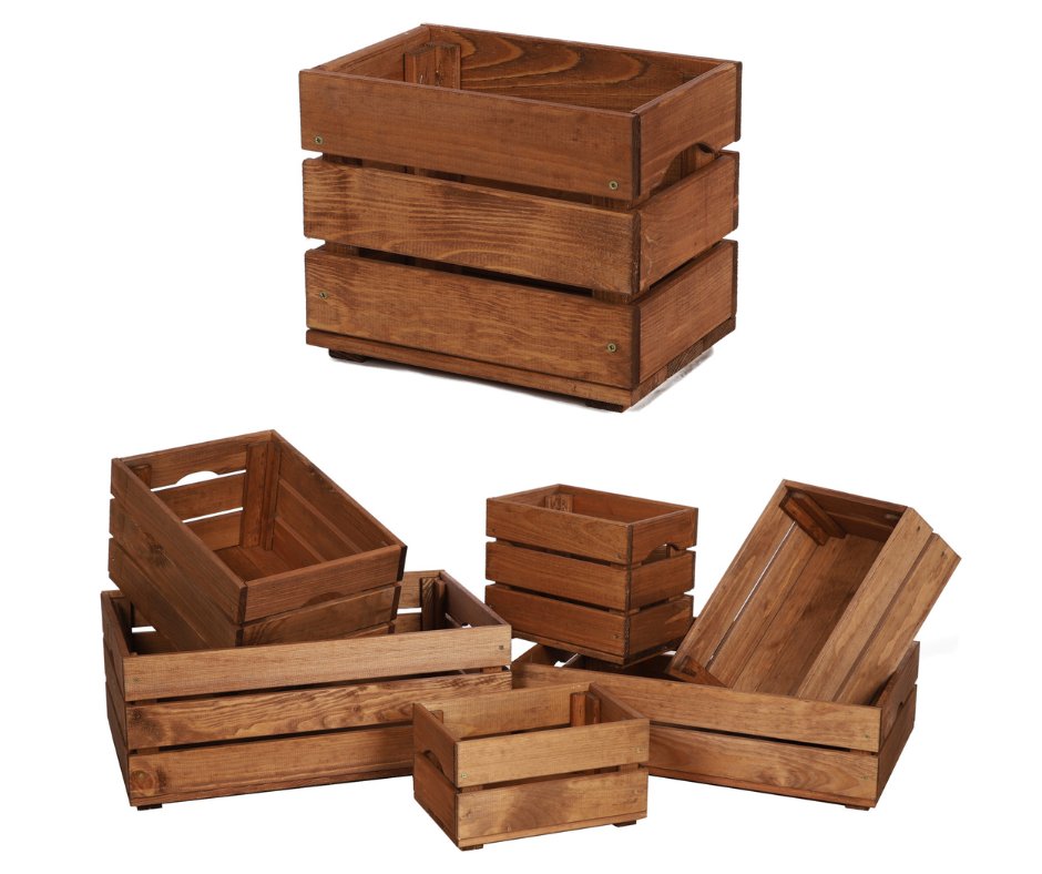 Drewniana Skrzyneczka 22X30X20 Cm Brązowa Olejowana Szlifowana Drewno Sosnowe 12 Litrów Sd-3-30X20_O_Br / Wamar-Sosenka