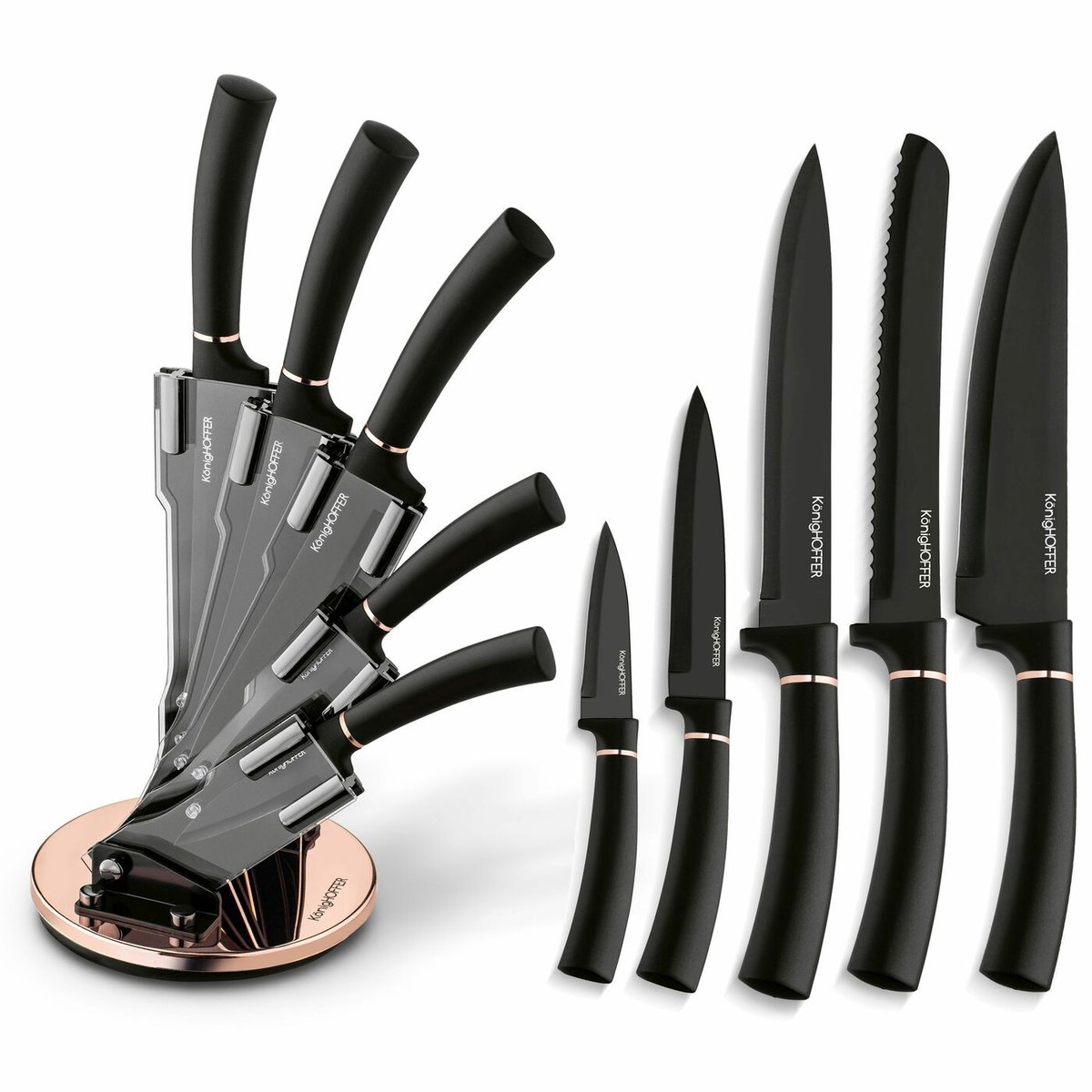 Zestaw noży w stojaku akrylowym Konighoffer Barlov 6 elementów