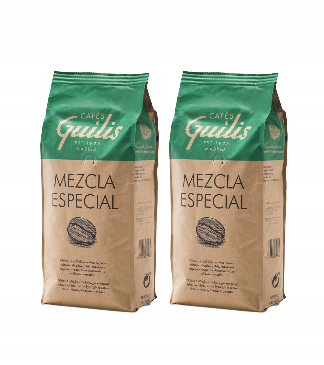 Kawa Ziarnista 2Kg Zestaw Mezcla Cafeś Guilis