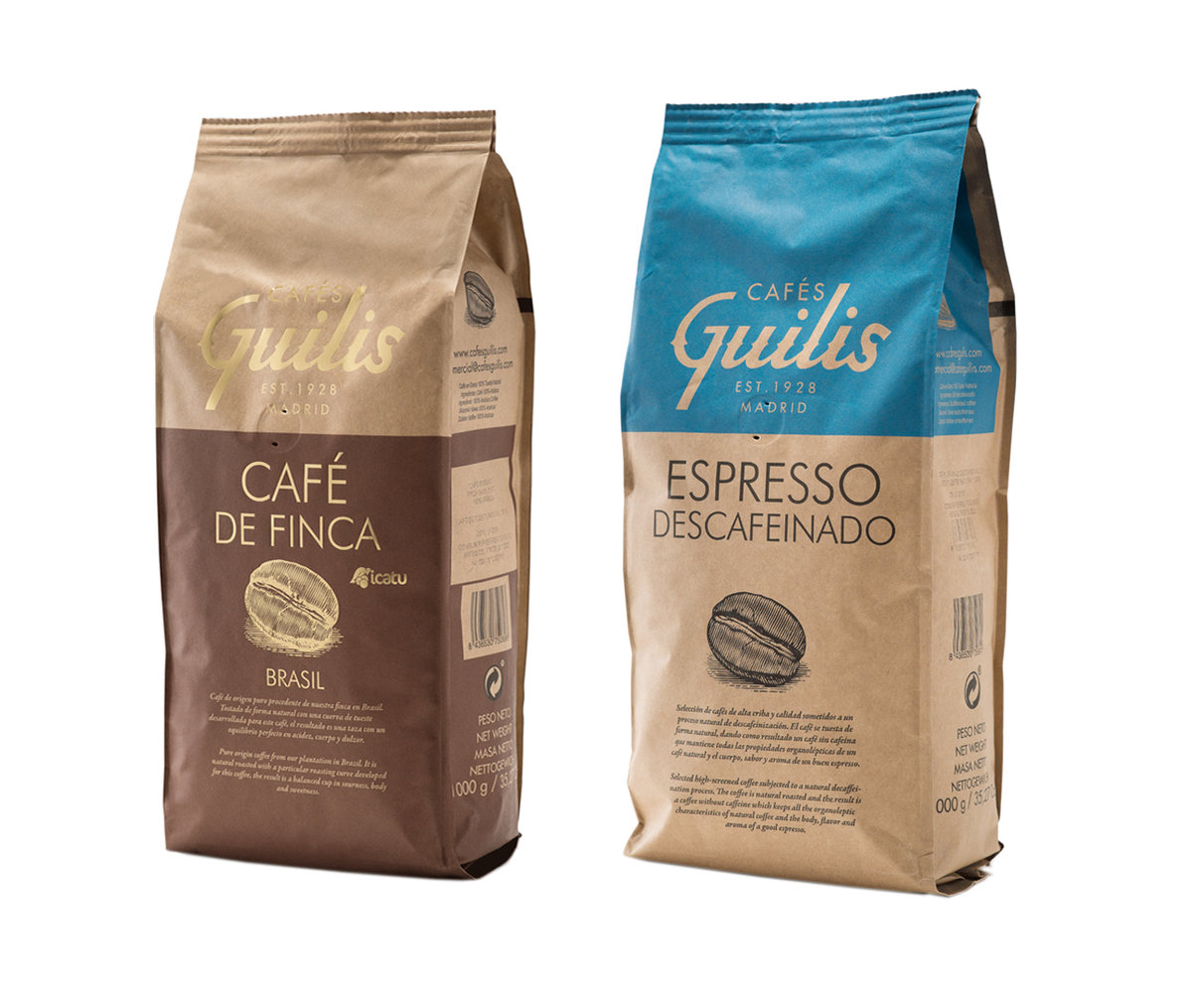 Kawa Ziarnista 100 Arabica Brazylia + Bezkofeinowa