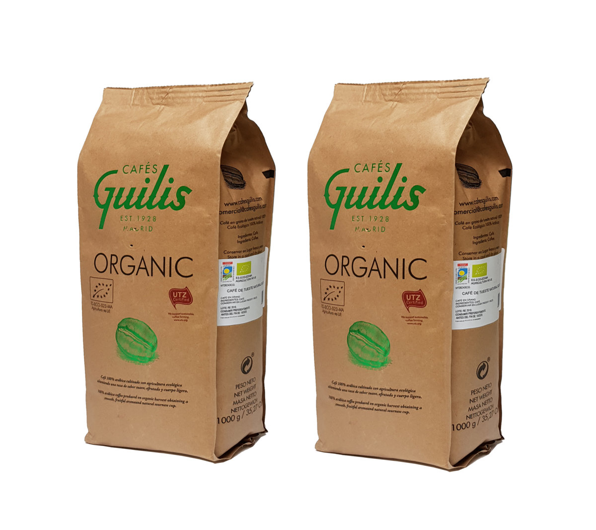 Kawa Ziarnista 100% Arabica Bio Organic 2Kg Guilis