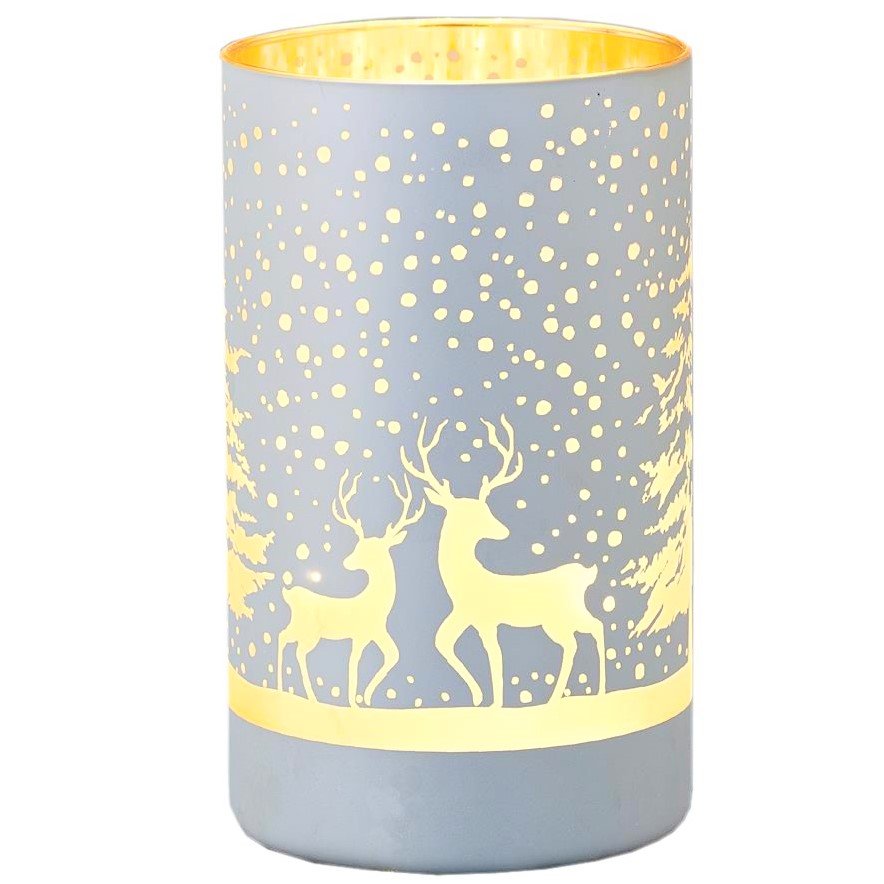 Lampion Srebrny Szklany Notte - Led Villa Italia