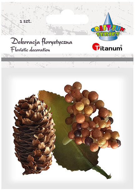 Titanum Kiść jagód z liściem żółte owoce 1szt