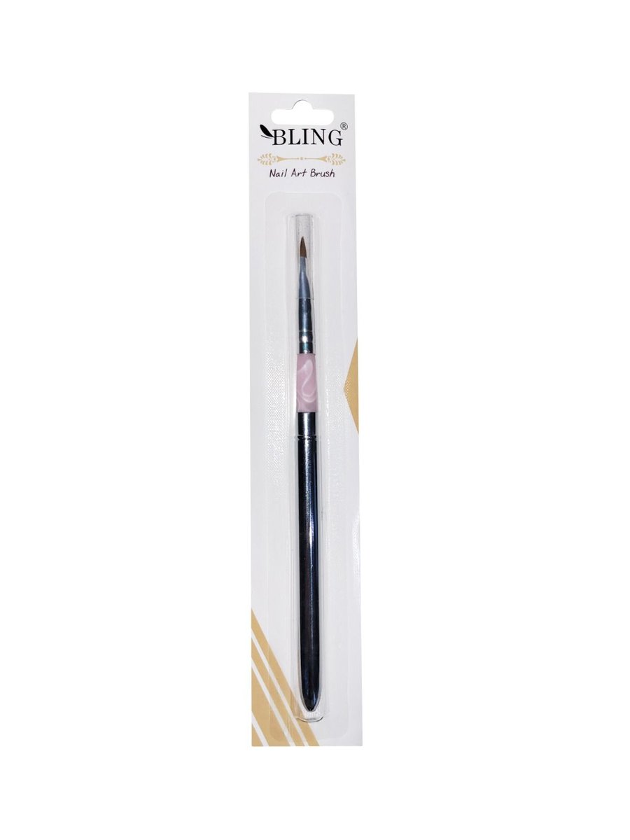 Pędzelek do żelu BLING Professional - rozmiar 8, uchwyt srebrny