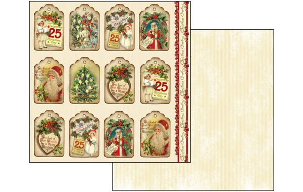 Papier Do Scrapbookingu 30 X 30 Cm Dwustronny Zawieszki Świateczne, Stamperia