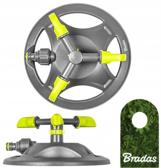 BRADAS Zraszacz obrotowy 3-ramienny regulowany na podstawie Lime Edition LE-6201