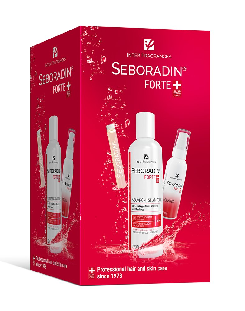 Seboradin XMASS - Zestaw Forte (Ampułki + Booster + Szampon gratis)