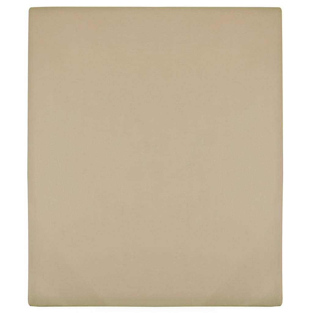 vidaXL Prześcieradło, taupe, 180x200 cm, dżersej bawełniany