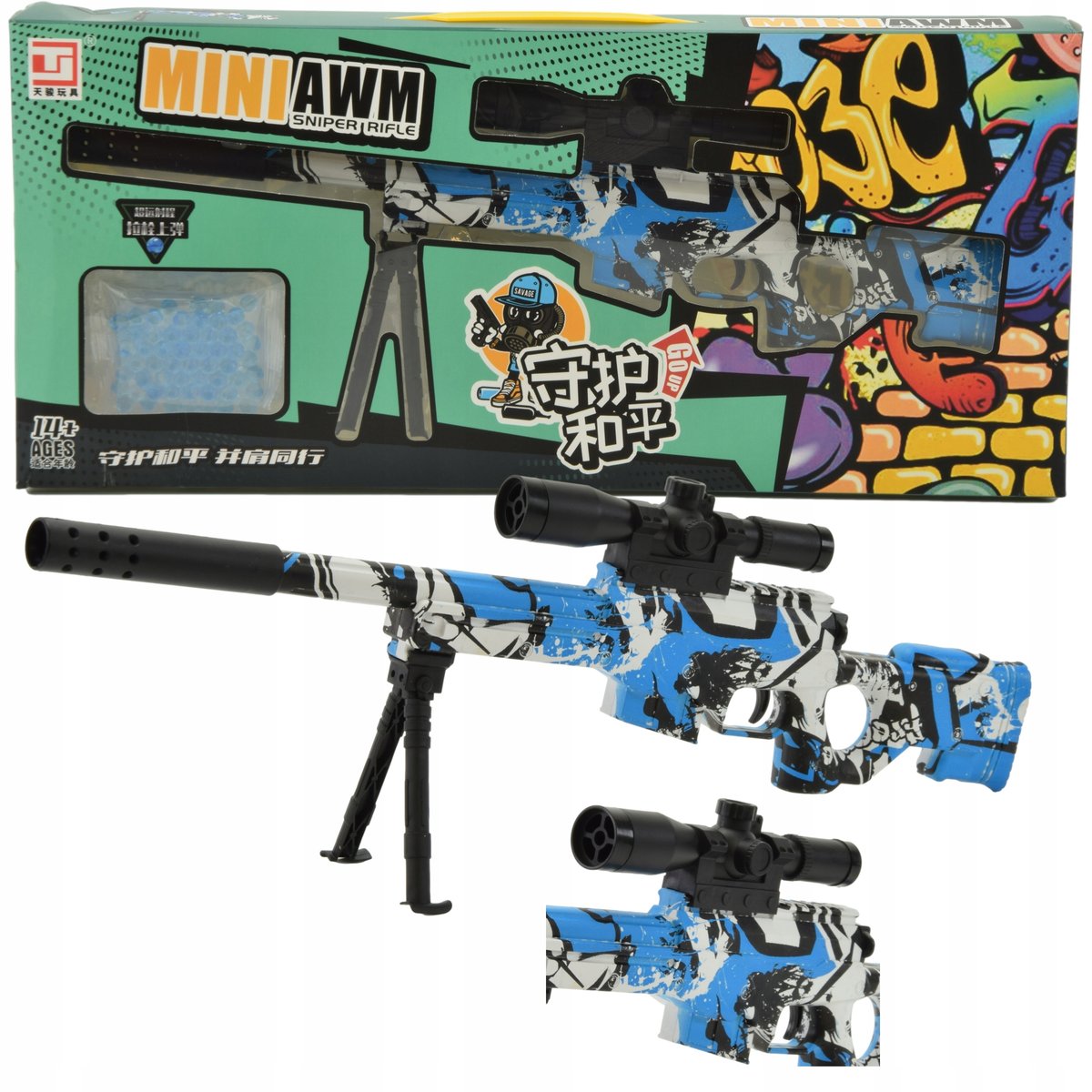 Mini Karabin Pistolet Na Kulki Żelowe Awm Sniper