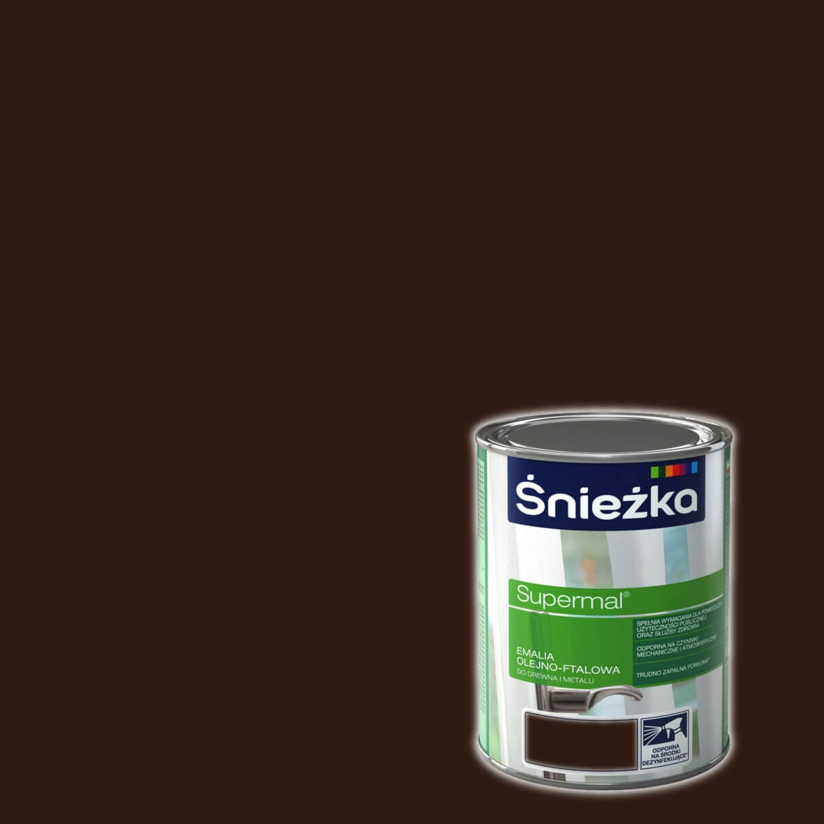 Śnieżka Emalia Supermal olejno-ftalowa brązowa czekoladowa RAL 8017 połysk 10l 821020