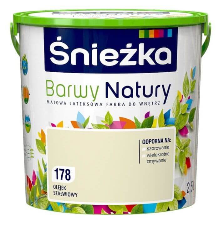 Farba lateksowa Barwy Natury olejek szałwiowy 178 2,5 l Śnieżka