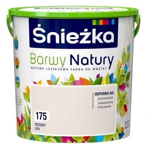 Farba lateksowa Barwy Natury beżowy len 175 2,5 l Śnieżka