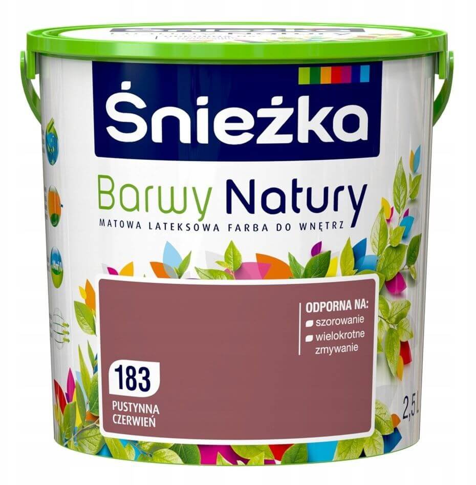 Farba lateksowa Barwy Natury pustynna czerwień 183 2,5 l Śnieżka