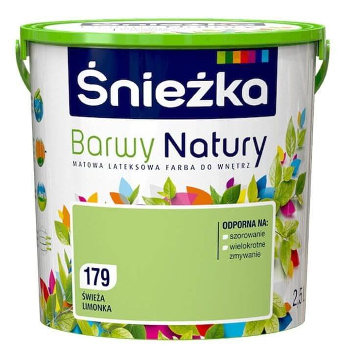 Farba lateksowa Barwy Natury świeża limonka 179 2,5 l Śnieżka