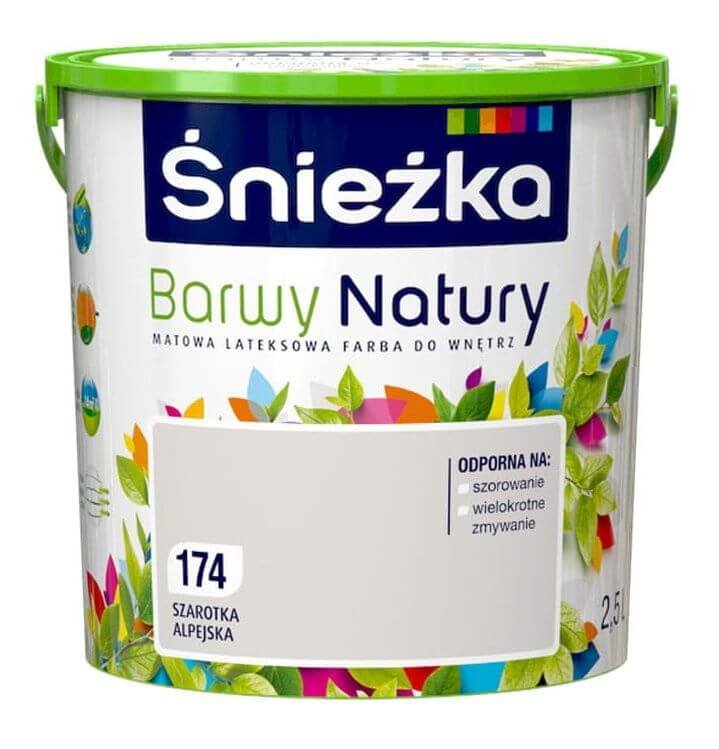 Farba lateksowa Barwy Natury szarotka alpejska 174 2,5 l Śnieżka