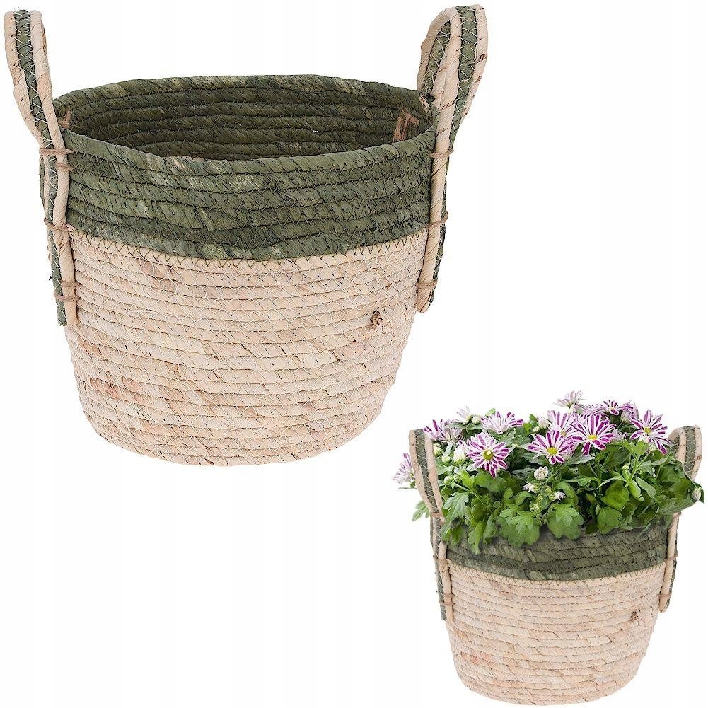 Home Styling Collection Osłonka donica KOSZ BOHO koszyk pleciony z trawy morskiej na doniczkę rośliny do przechowywania 24x19 cm 8719987750304