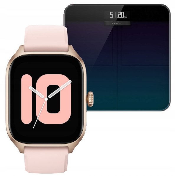 Smartwatch Amazfit Gts 4 Różowy+ Waga Smart Scale