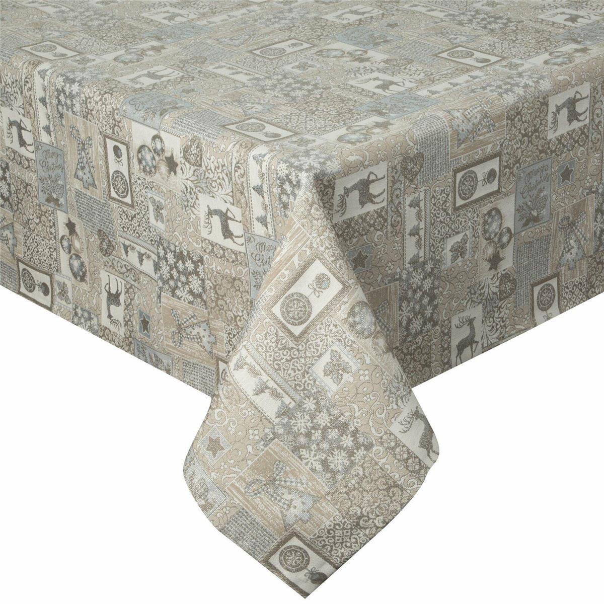 Obrus Świąteczny Kwadratowy Noel/3 85cm X 85cm Srebrny