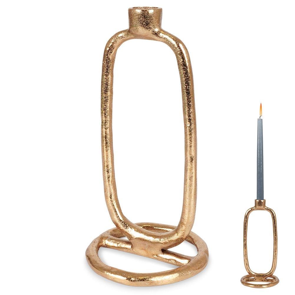 Home Styling Collection Świecznik Na Długą Świeczkę Aluminiowy Złoty 24 Cm