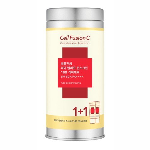 Cell Fusion C Derma Relief Sunscreen 100 SPF 50+PA ++++ Krem nawilżający z wysoką ochroną przeciwsłoneczną dla całej rodziny 35 ml + 35 ml
