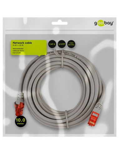 Cat 6Kabel Łączący, U/Utp, Szary - Długość Kabla 10 M