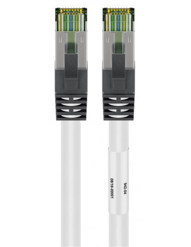 Goobay CAT 8.1 patch cable, S/FTP (PiMF) 55122 0.25 m, White, Cat 8.1 S/FTP 55122