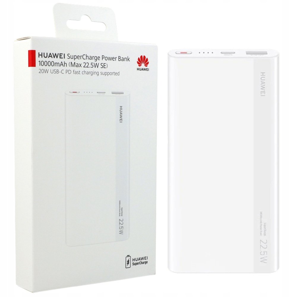 Huawei Power bank SuperCharge 10000 mAh, 22.5 W, biały