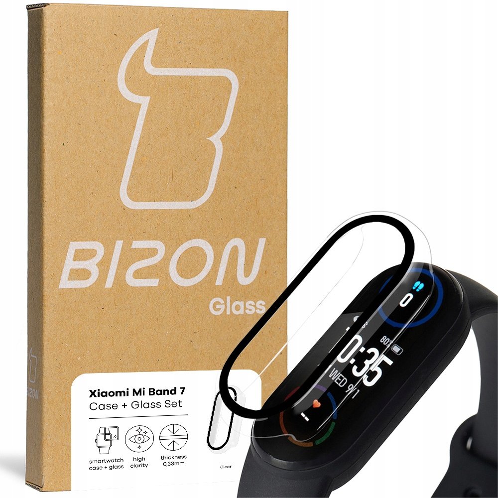 Bizon Etui ze szkłem Case, Case + Glass Set Xiaomi Mi Band 7, przezroczyste