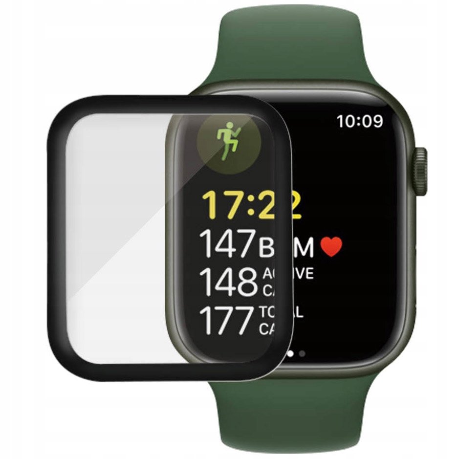PanzerGlass Curved Apple Watch 7 41mm Antibacterial czarny