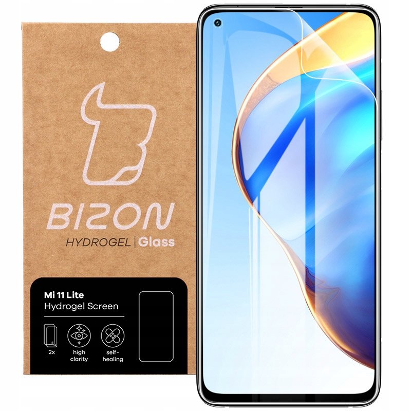 Xiaomi Bizon Folia hydrożelowa na ekran Bizon Glass Hydrogel, Mi 11 Lite, 2 sztuki 5903896182308