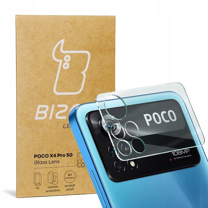 Bizon Szkło na aparat Glass Lens dla Poco X4 Pro 5G, 2 sztuki BGL2POCOX4PRO5G