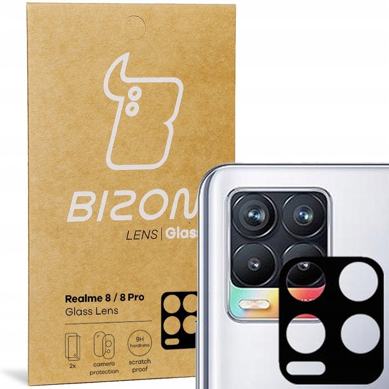 Bizon Szkło na aparat Glass Lens dla Realme 8 / 8 Pro, 2 sztuki BGL2RE8/P