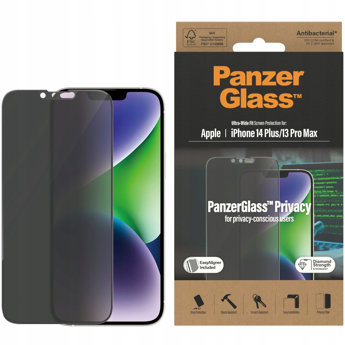 PanzerGlass Apple iPhone 14 Plus 13 Pro Max UWF Privacy AB w. Applicator