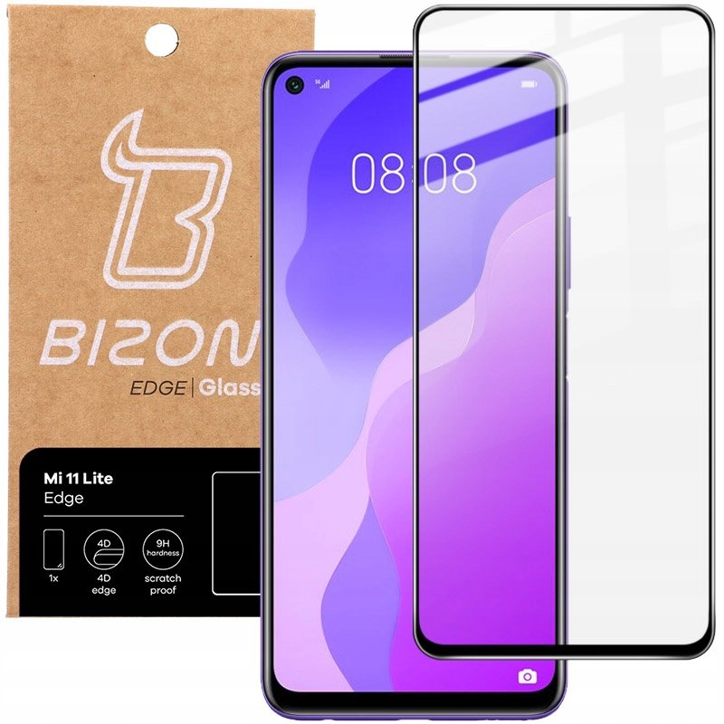 Xiaomi Bizon Szkło hartowane Bizon Glass Edge do Mi 11 Lite, czarne 5903896182230