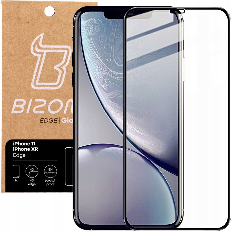 Bizon Szkło hartowane Bizon Glass Edge do iPhone 11 / XR, czarne 5903896180892