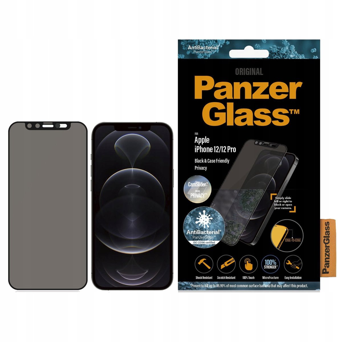 Zdjęcia - Szkło / folia ochronna PanzerGlass Szkło hartowane  Privacy do Apple iPhone 12/12 Pro Czarny | Bez 