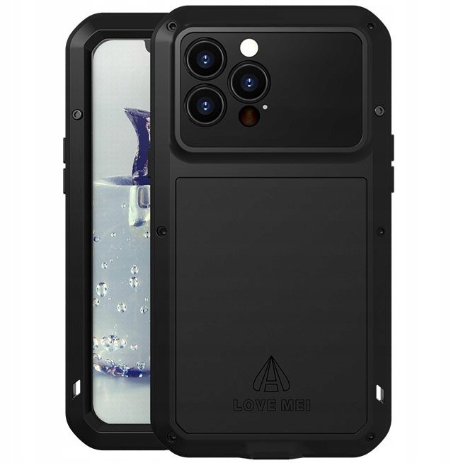 Love Mei Etui pancerne + szkło iPhone 13 Pro Max, czarne 6932809616981