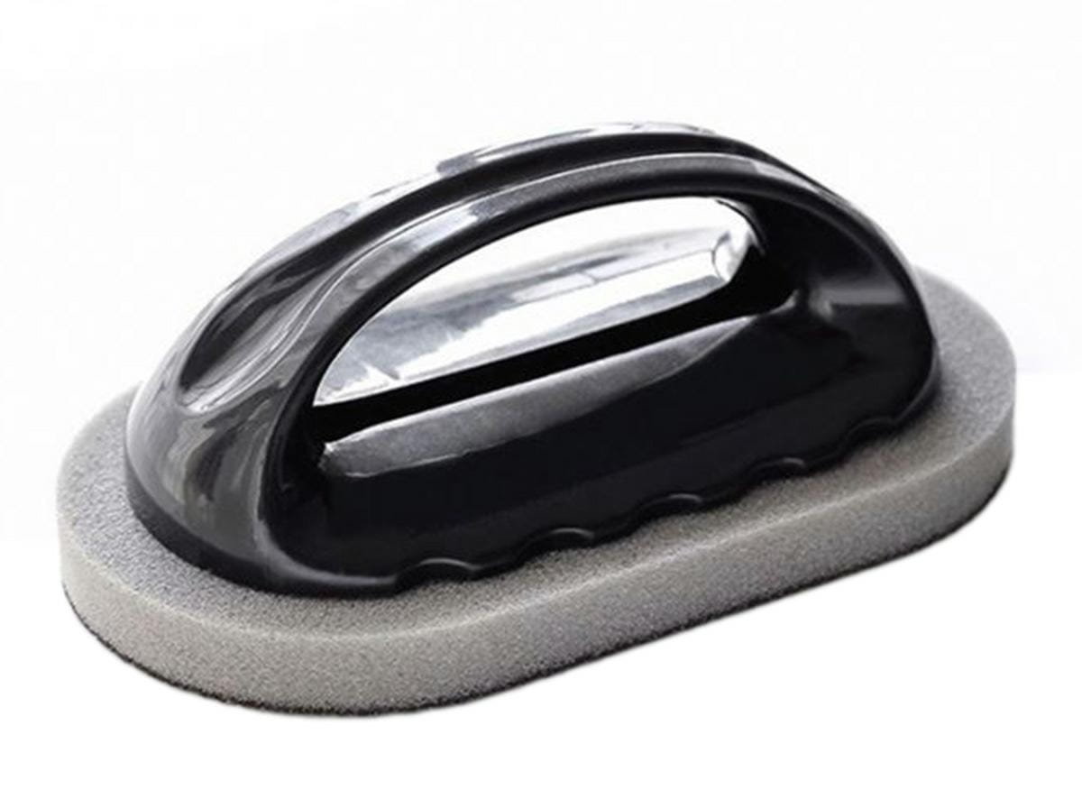 Aptel AG672F ZMYWAK GĄBKA Z UCHWYTEM DO CZYSZCZENIA 14x8 cm czarno szara AG672F