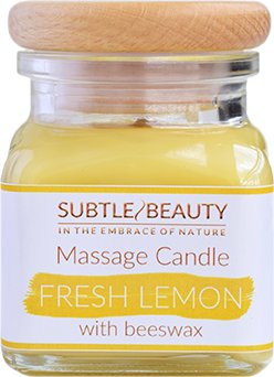 Subtle Beauty, Świeca do masażu - Świeża Cytryna