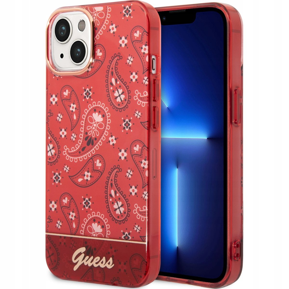 Guess Etui Hardcase Bandana Paisley do iPhone 14 czerwone
