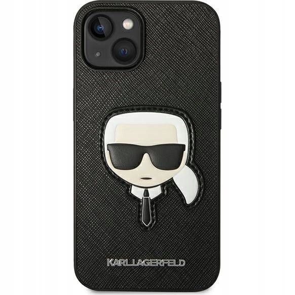 Etui KARL LAGERFELD Saffiano Karl s Head Patch do Apple iPhone 14 Czarny