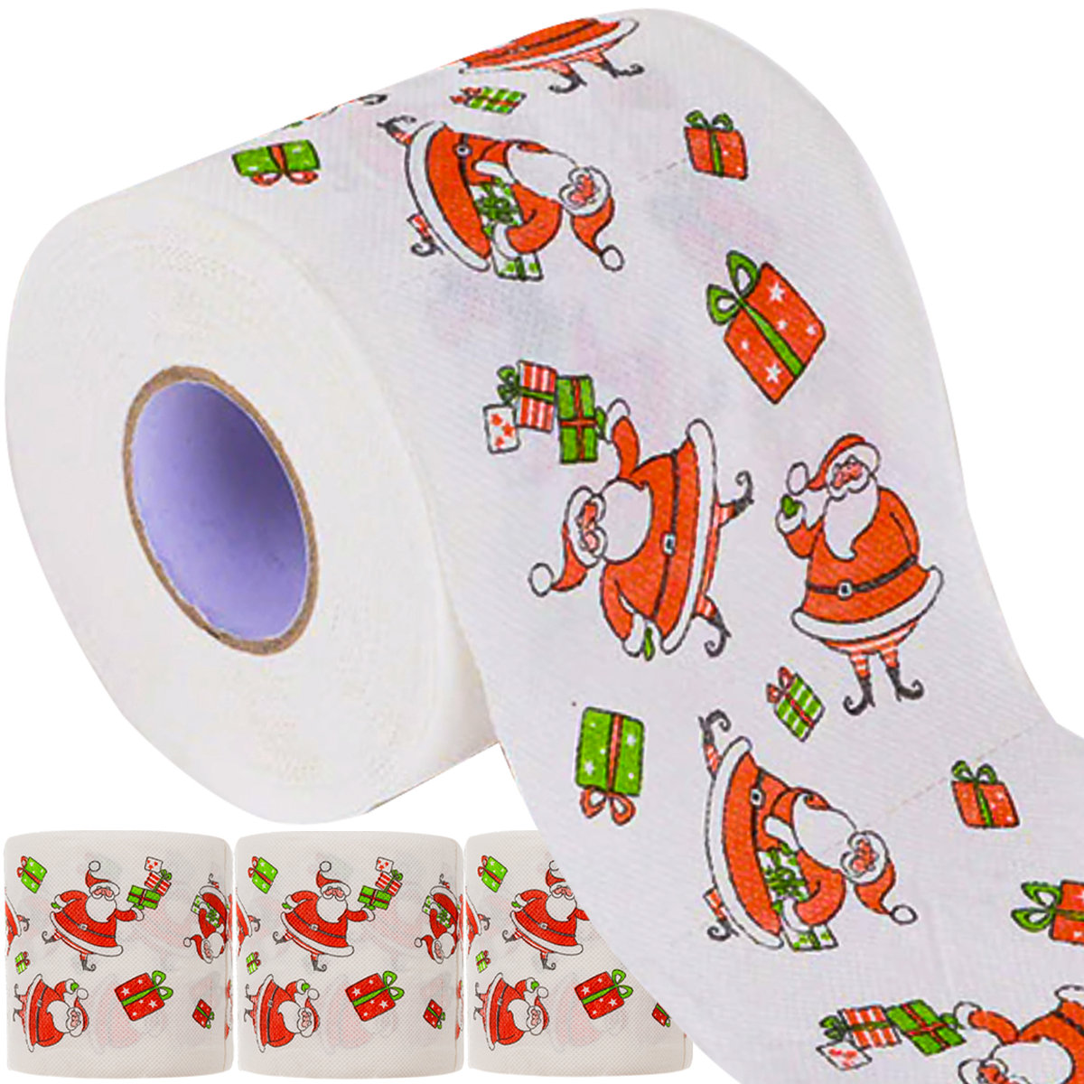Papier Toaletowy do WC Świąteczny w Mikołaje 4 szt RUHHY