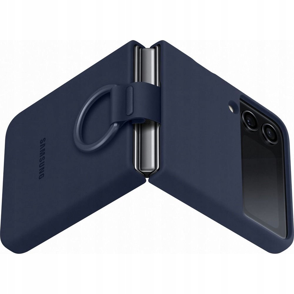 Obudowa dla telefonów komórkowych Samsung Galaxy Z Flip4 Silicone Cover with ring - navy EF-PF721TNEGWW