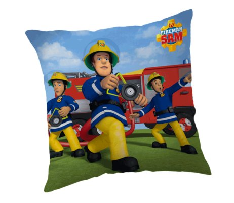 Jerry Fabrics dekoracyjna poduszka poduszka rzucany dla dzieci, strażak sam charakter, poliester, wielokolorowa, 40 x 40 x 5 cm JF0281